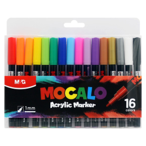 Popisovač M&G MOCALO Acrylic Marker, hrot 1 mm (sada 16 farieb) Popisovač M&G MOCALO Acrylic Marker, hrot 1 mm (sada 16 farieb)
