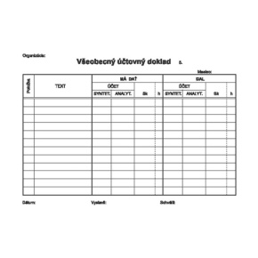 Všeobecný účtovný doklad A5-100list. 952