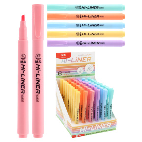 Balenie zvýrazňovačov 48 ks M&G Hi-Liner Pastel (mix 6 farieb)