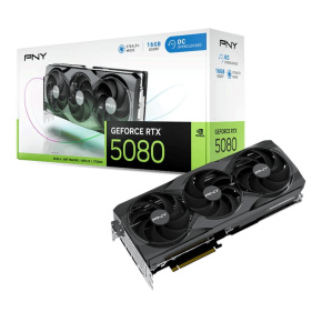 PNY VGA Nvidia GeForce RTX 5080 16GB Triple Fan OC, RTX 5080 OC, 16GB GDDR7, 3xDP, 1xHDMI