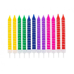 Sviečka tortová - Pastelky 8 cm (12 ks)