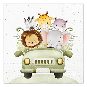 Obrúsky PAW L 33x33cm Safari Fun