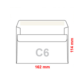 Obálky C6 114x162 mm samolepiace, 1000 ks