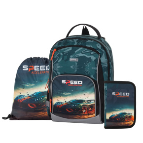 Školský batoh (3-dielny set) OXY GO - Auto