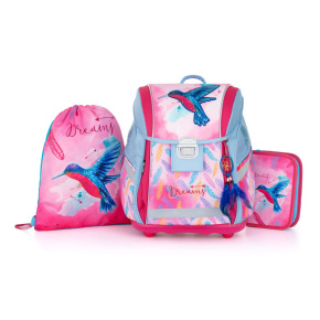 Školská taška (3-dielny set) PREMIUM LIGHT - Kolibrík