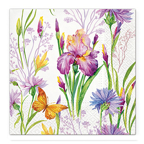 Obrúsky TaT 33x33cm Iris with Butterfly - motýľ
