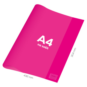 Obal na zošit A4 PVC 432x304 mm Neon Color - transparentný/ružový