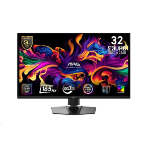 MSI LCD MAG 322UP QD-OLED E16,31.5" 3840x2160 OLED,165Hz,178/178,VESA,HDMI,DP,USB-C,Audio,Black