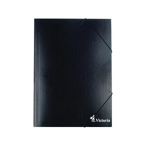 Odkladacia mapa kartónová s gumičkou A4 VICTORIA - čierna