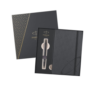 Pero guľôčkové PARKER IM Titanium Monochrome + sivý zápisník Pero guľôčkové PARKER IM Titanium Monochrome + sivý zápisník