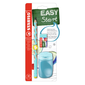Školský set pre ľavákov - ceruzka STABILO EASYgraph v modrej farba + guma + strúhadlo Školský set pre ľavákov - ceruzka STABILO EASYgraph v modrej farba + guma + strúhadlo