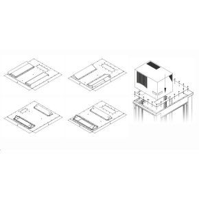 Montážna redukcia TRITON pre klimatizačné jednotky X3 a X4 pre rozvádzač so šírkou 800 x 1000 mm, sivá