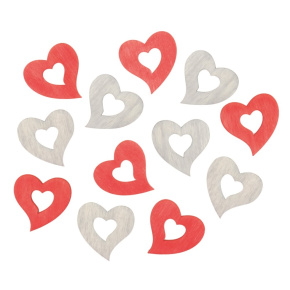 Srdiečka drevené 4 cm (12 ks)