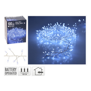Svietiaca reťaz 100 LED - studená biela, 1 m