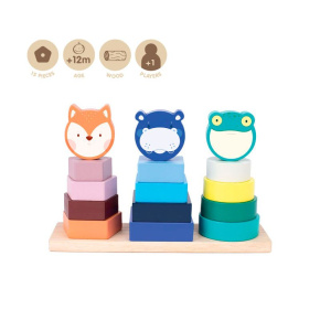 Edukačná hračka drevená - Animal Towers