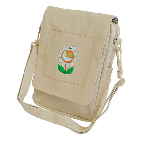 Taška na rameno MILAN Megaflowers Jeans II - béžová