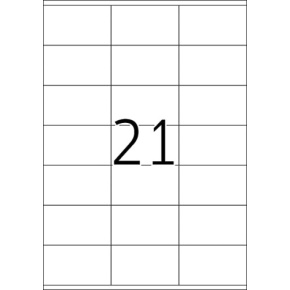 Etikety Top Stick A4/100 ks, 70x41 mm - 21 etikiet, biele Etikety Top Stick A4/100 ks, 70x41 mm - 21 etikiet, biele