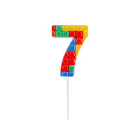 Sviečka tortová - číslica "7" Blocks 10,5 cm