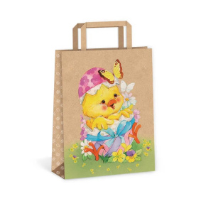 Darčeková taška veľkonočná Kraft 22x11x29 cm