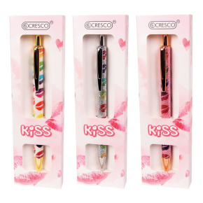 Pero guľôčkové Kiss 1,0 mm v krabičke, modré, mix
