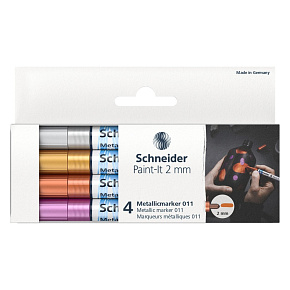 Popisovač Schneider Paint-It 011 Metallic, sada 4 ks, hrot 2 mm
