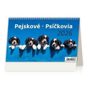 Stolový kalendár 2026 Pejskové/Psíčkovia