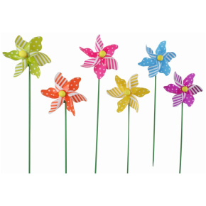 Veterník s bodkami a pruhami 9 + 24 cm (mix 6 farieb)