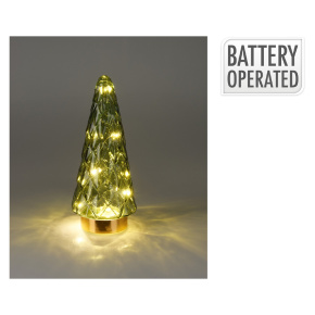 Vianočný stromček 24 cm s LED osvetlením, sklenený Vianočný stromček 24 cm s LED osvetlením, sklenený