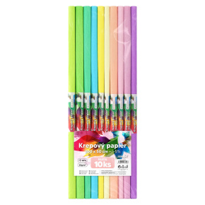Krepový papier JUNIOR 200x50 cm PASTEL (sada 10 ks)