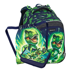 Školský batoh (3-dielny set) BagMaster Lumi 25 C - Dinosaurus