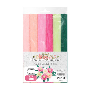 Krepový papier JUNIOR 100x25 cm BLOOM Florist (sada 6 ks)