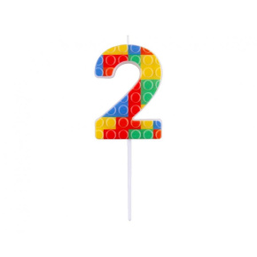 Sviečka tortová - číslica "2" Blocks 10,5 cm