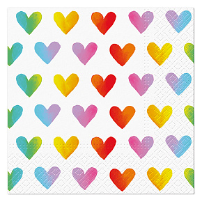 Obrúsky TaT 33x33cm Rainbow Hearts