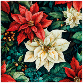 Obrúsky PAW L 33x33cm Poinsettia On Black Obrúsky PAW L 33x33cm Poinsettia On Black