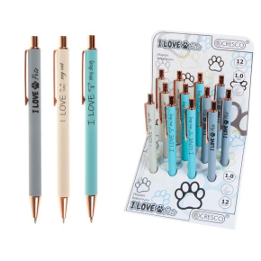 Pero guľôčkové I LOVE PETS (mix /cena 1ks) modrá náplň