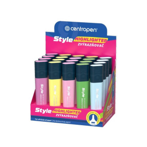 Zvýrazňovač CENTROPEN 6252 Style Soft (klinový hrot 1-4,6 mm) 6 pastelových farieb