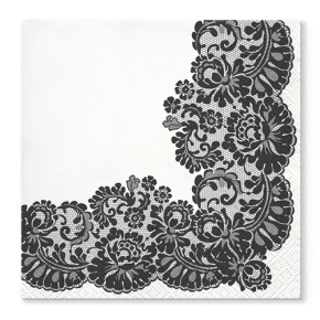 Obrúsky TaT 33x33cm Lacy Frame Black