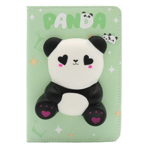 Detský zápisník 127 x 175 mm, 80 listov, mäkká PU obálka - Panda