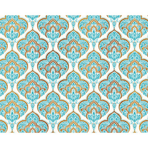 Darčekový baliaci papier FLORENTIA 70x100 cm - modro-zlatý vzor