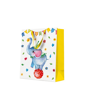 Darčeková taška Circus Elephant, veľká 26,5x33x13,5 cm