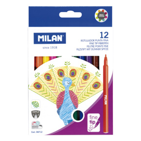 Fixy MILAN s guľatým hrotom 2 mm - sada 12 ks