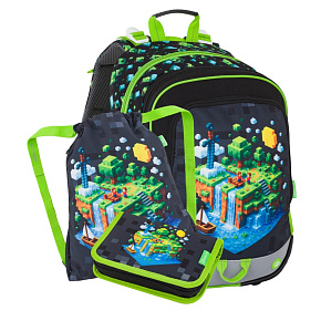 Školský batoh (3-dielny set) BagMaster Alfa 26 B - Playworld Školský batoh (3-dielny set) BagMaster Alfa 26 B - Playworld