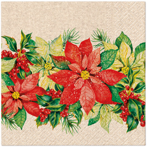 Obrúsky PAW L 33x33cm We Care Noble Poinsettia Obrúsky PAW L 33x33cm We Care Noble Poinsettia