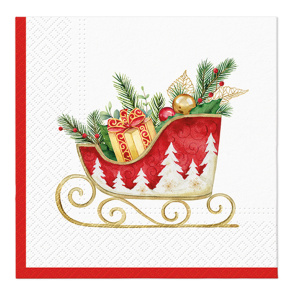Obrúsky PAW L 33x33cm Holiday sleigh Obrúsky PAW L 33x33cm Holiday sleigh