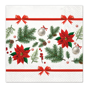 Obrúsky TaT 33x33cm Festive Poinsetia Obrúsky TaT 33x33cm Festive Poinsetia
