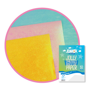 Dekoračný papier A4 Perleťový reliéfny biely 60 g, sada 10 ks